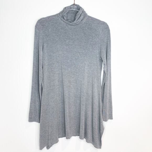 Soft Surroundings Womens Heather Gray Timely Turtleneck Tunic Top Size Small - Picture 1 of 9